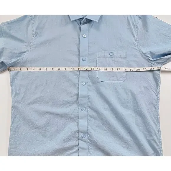 Travis Mathew Studebaker Button Down Size Large Blue Regular Fit Work Casual NEW - Picture 12 of 13